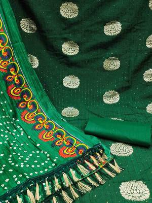 ethnic motifs woven design sequined unstitched dress material 4