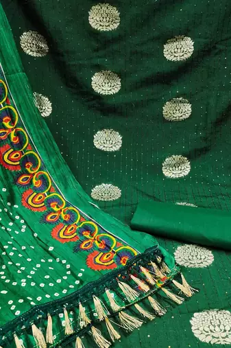 ethnic motifs woven design sequined unstitched dress material