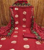 ethnic motifs jacquard woven design sequinned detailed unstitched dress material