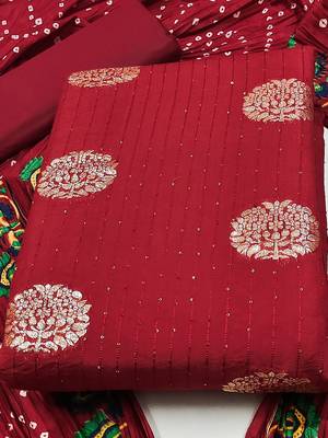 ethnic motifs jacquard woven design sequinned detailed unstitched dress material 3