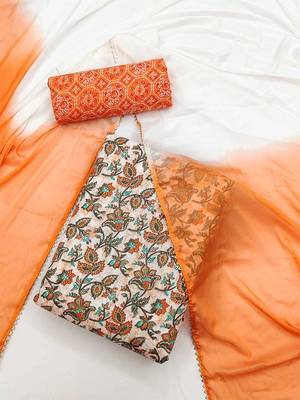 floral printed gotta patti unstitched dress material 1