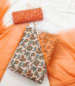 floral printed gotta patti unstitched dress material