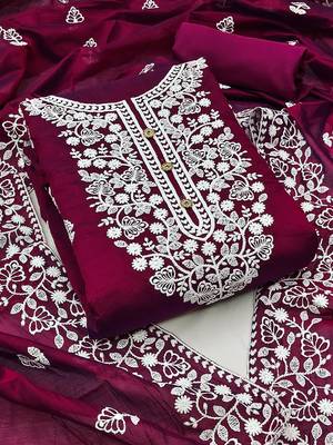 embroidered unstitched dress material 1
