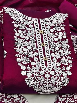 embroidered unstitched dress material 2
