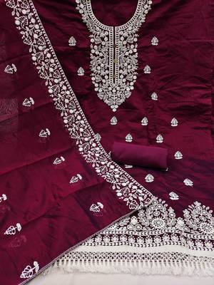 embroidered unstitched dress material 3