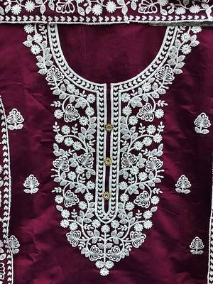 embroidered unstitched dress material 4