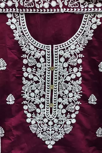 embroidered unstitched dress material