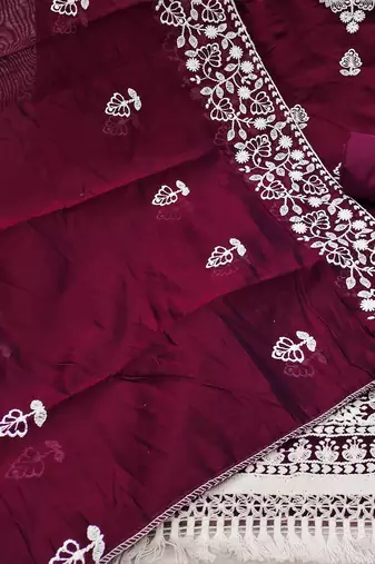 embroidered unstitched dress material