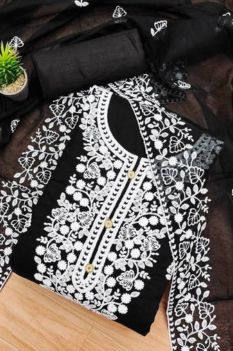 embroidered unstitched dress material