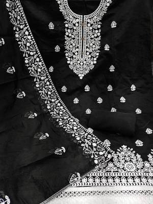 embroidered unstitched dress material 3