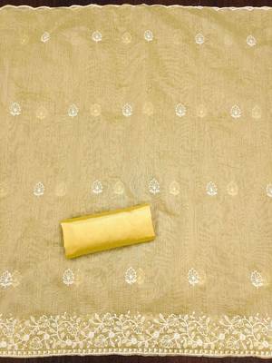 floral embroidered thread work chanderi cotton unstitched dress material 4