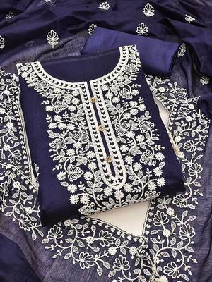 embroidered unstitched dress material 1