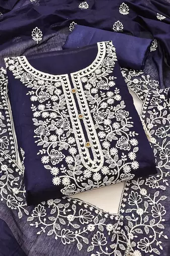 embroidered unstitched dress material