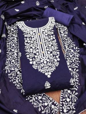 embroidered unstitched dress material 2
