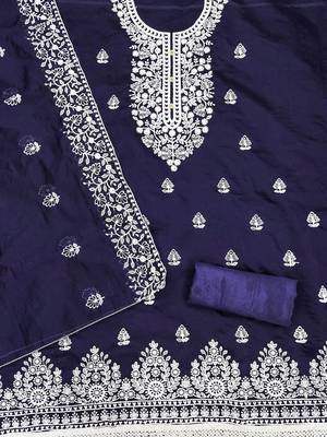 embroidered unstitched dress material 3