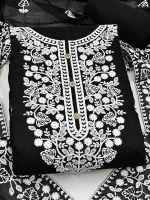 embroidered unstitched dress material 2