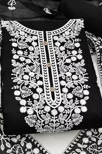 embroidered unstitched dress material