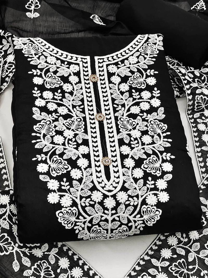 embroidered unstitched dress material