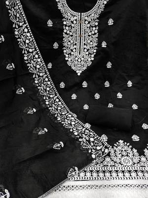 embroidered unstitched dress material 3