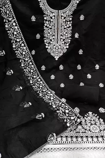 embroidered unstitched dress material
