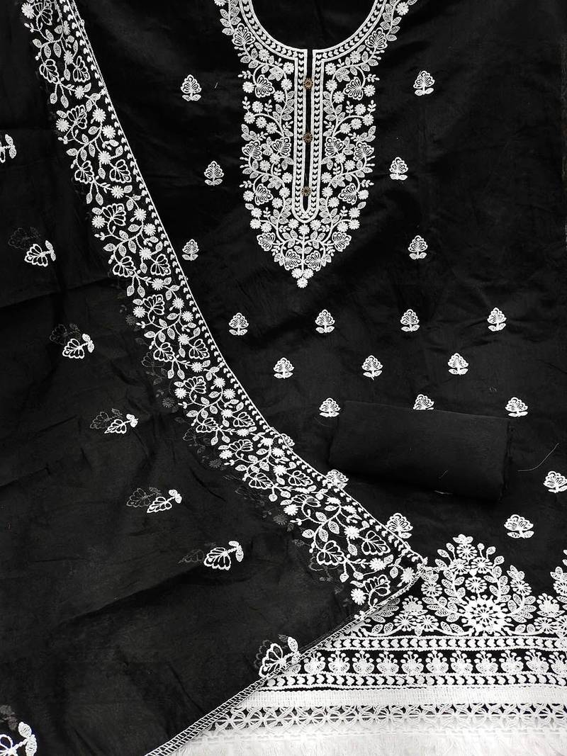 embroidered unstitched dress material