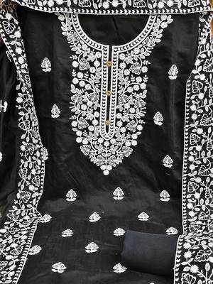 embroidered unstitched dress material 4