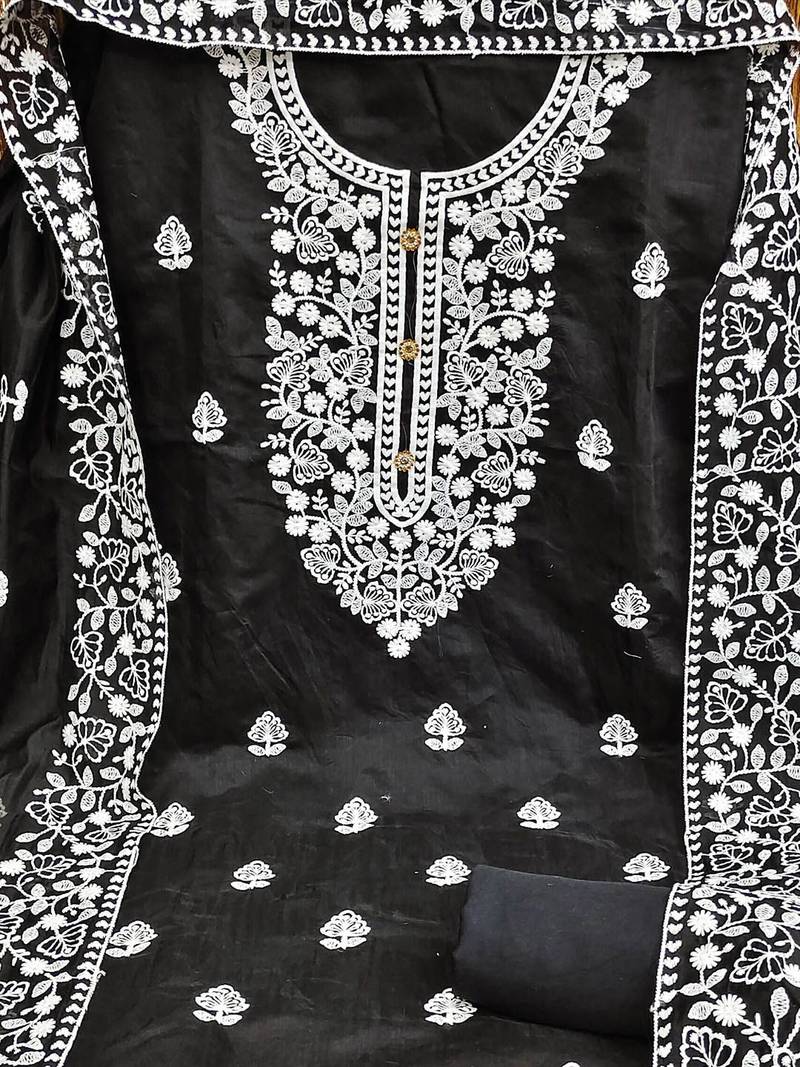 embroidered unstitched dress material