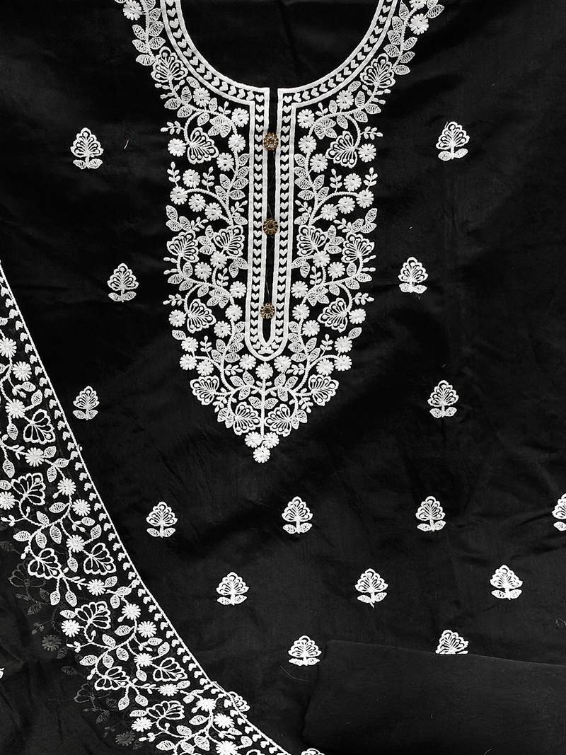embroidered unstitched dress material