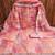 pink organza position print with sequence work unstitched dress material