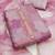 pink organza position print with sequence work unstitched dress material