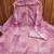 pink organza position print with sequence work unstitched dress material