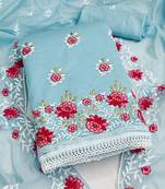 floral embroidered unstitched dress material