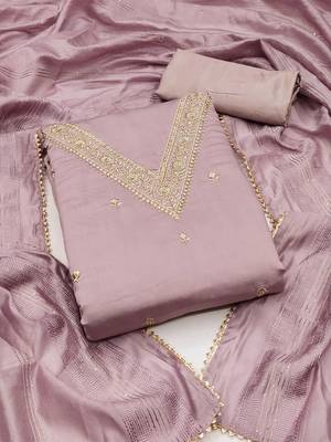 embroidered unstitched dress material 1