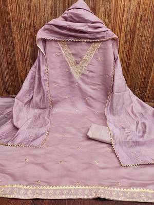 embroidered unstitched dress material 2