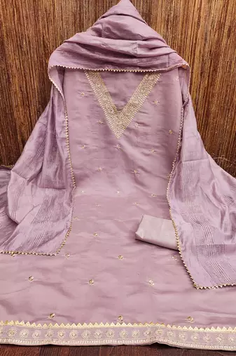 embroidered unstitched dress material