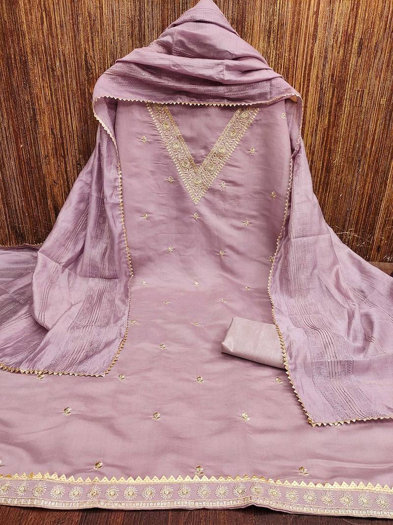 embroidered unstitched dress material