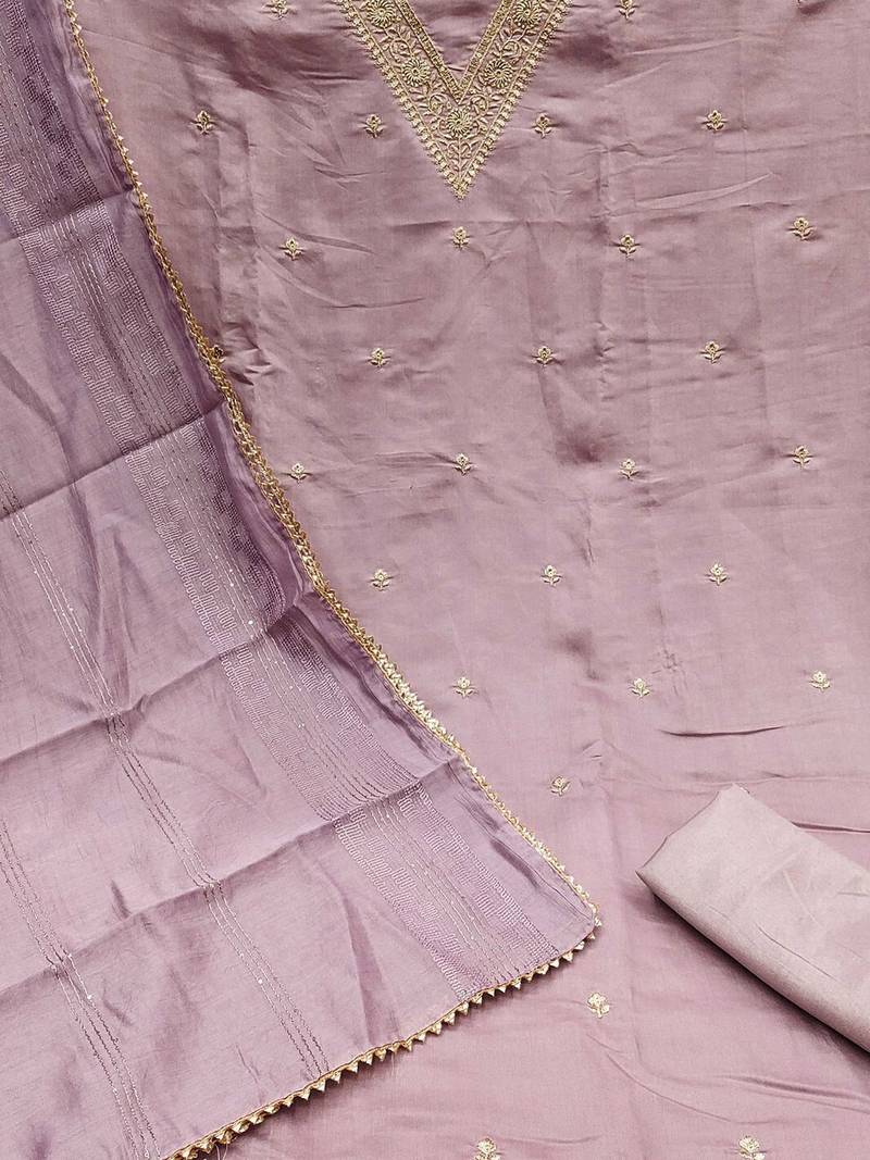 embroidered unstitched dress material