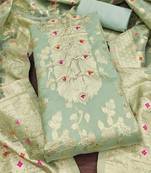 floral woven design unstitched dress material
