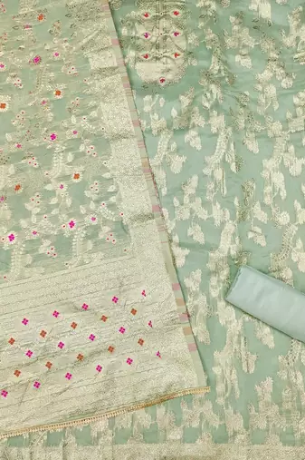 floral woven design unstitched dress material