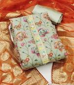 floral embroidered sequinned unstitched dress material
