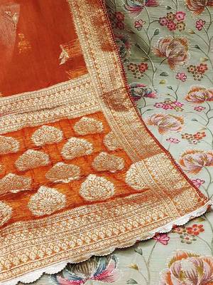 floral embroidered sequinned unstitched dress material 5