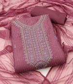 floral embroidered sequinned unstitched dress material