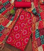 ethnic motifs embroidered mirror work bandhani unstitched dress material