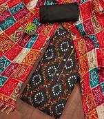 ethnic motifs embroidered mirror work bandhani unstitched dress material