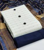 woven design zari unstitched dress material