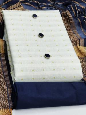 woven design zari unstitched dress material 2