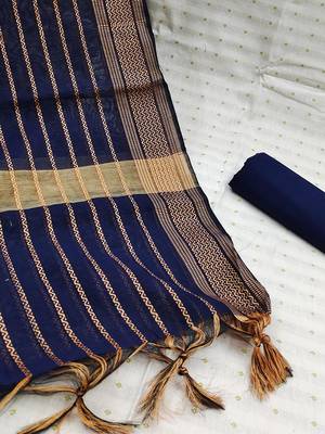 woven design zari unstitched dress material 4