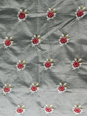 floral embroidered unstitched dress material 5