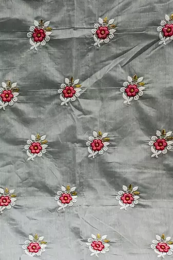 floral embroidered unstitched dress material