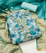 embroidered organza unstitched dress material